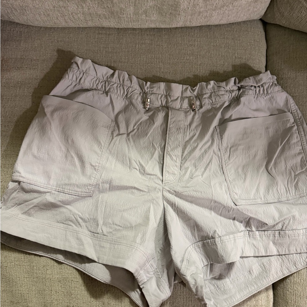 Athleta Light Gray Drawstring Shorts - image 1